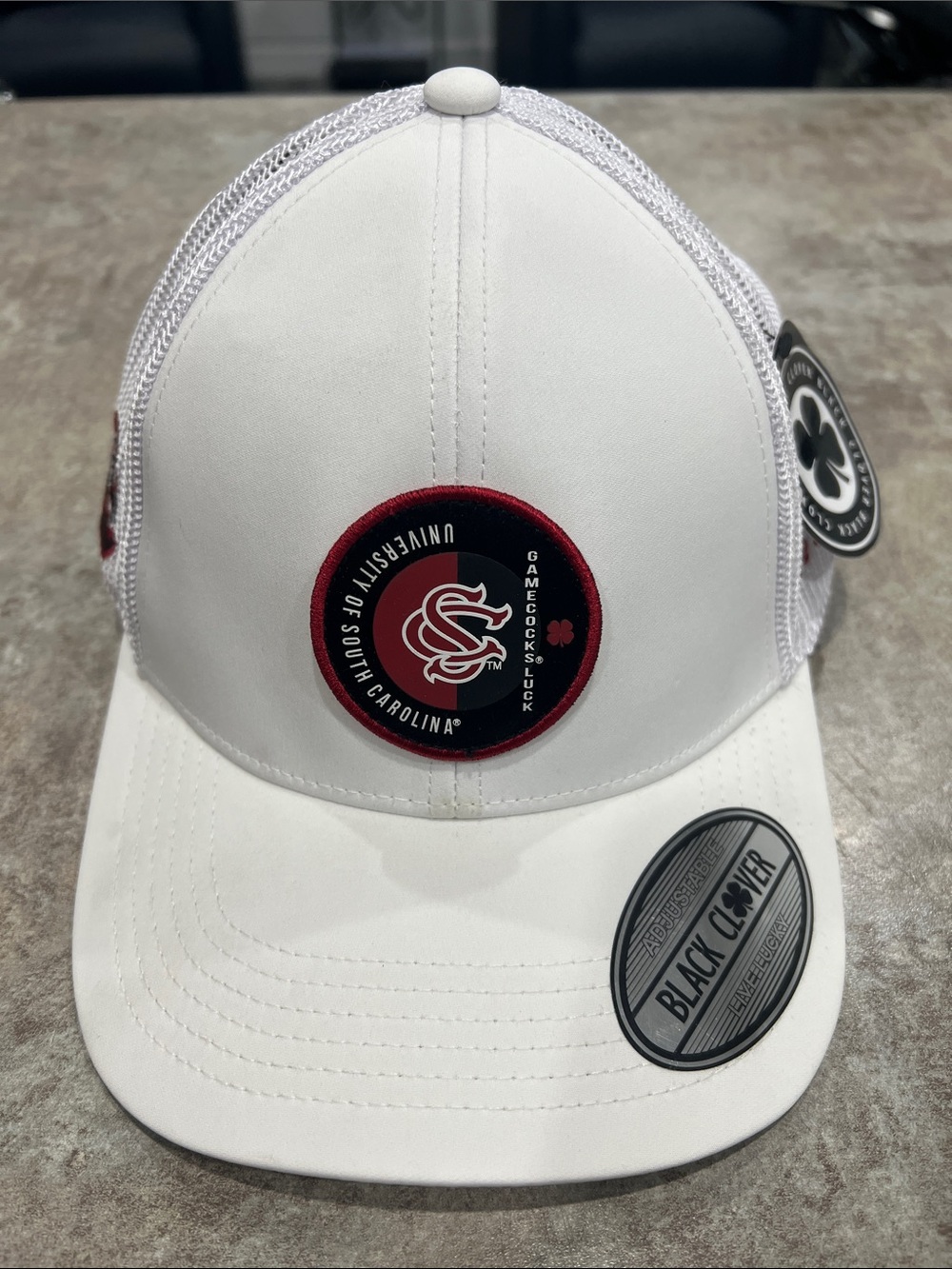 University of South Carolina Gamecocks White & Garnet Black Clover Live Lucky 🍀
